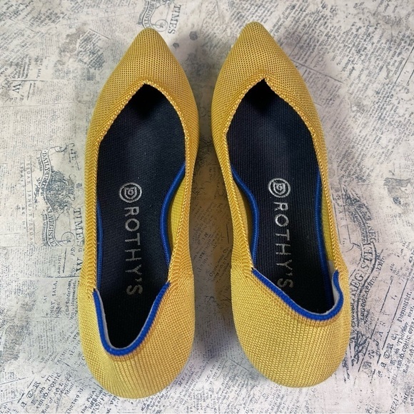 Rothy's 'The Point' Marigold Yellow Pointed Toe Flats - Picture 5 of 11